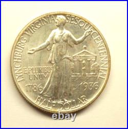1936 Lynchburg Commemorative Silver Half Dollar BU/UNC