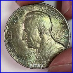 1936 Lynchburg Half Dollar Brilliant Uncirculated BU Coin, Emerald Toning #41450