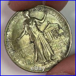 1936 Lynchburg Half Dollar Brilliant Uncirculated BU Coin, Emerald Toning #41450