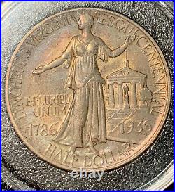 1936 Lynchburg Sesquicentennial Half Dollar BU-Toning