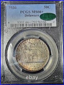 1936 MS66+ CAC PCGS Delaware Half Dollar