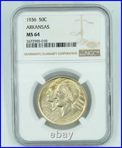 1936 NGC MS64 Arkansas Commemorative Half Dollar
