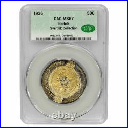 1936 Norfolk Commemorative Half Dollar 50C CACG MS 67 CAC Sverdlik Collection