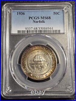 1936 Norfolk Commemorative Half Dollar PCGS MS68 Near Top Pop