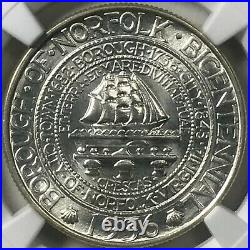 1936 Norfolk, Virginia, Bicentennial Half Dollar MS66 NGC Smashing Gem