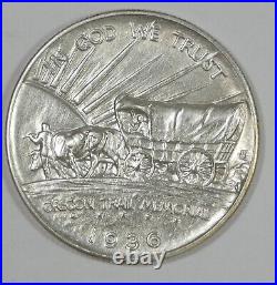 1936 Oregon Trail Memorial Silver Half Dollar ALMOST UNCIRCULATED
