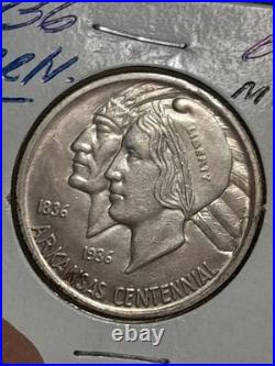 1936- P Arkansas Centennial Commemorative Half Dollar BU #3