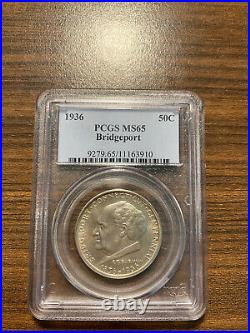 1936-P Bridgeport Silver Half Dollar Commemorative 50C PCGS MS 65