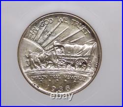 1936 P Commemorative OREGON TRAIL Half Dollar 50c NGC MS64 #010 Old FATTY