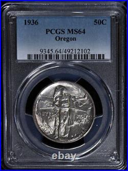 1936-P Oregon Commem Half Dollar PCGS MS64 Great Eye Appeal Strong Strike