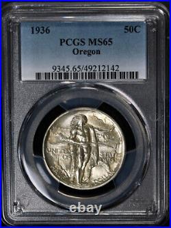 1936-P Oregon Commem Half Dollar PCGS MS65 Nice Eye Appeal Strong Strike
