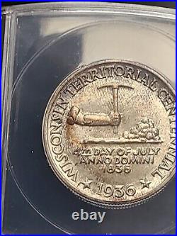 1936 P Silver Half Dollar Wisconsin NGC MS 66