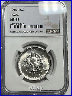 1936 P Texas Commemorative Half Dollar NGC MS65 Blast White