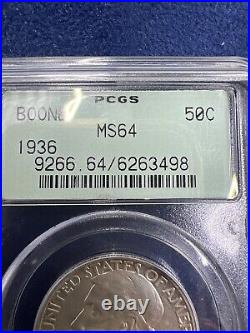 1936 PCGS MS64 Boone Commem. Half Dollar 50C RARE HOLDER LOT Z 74