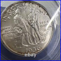 1936 PCGS MS64 Boone Commem. Half Dollar 50C RARE HOLDER LOT Z 74