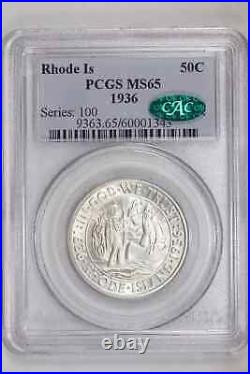 1936 Rhode Island Silver Commemorative Half Dollar Pcgs Ms65 Cac Very Pq