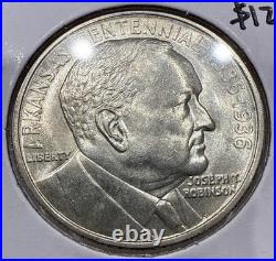 1936 Robinson Arkansas Commemorative Silver Half Dollar 50C Coin BU Detail