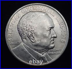 1936 Robinson Commemorative Silver Half Dollar 50C BU See Pics