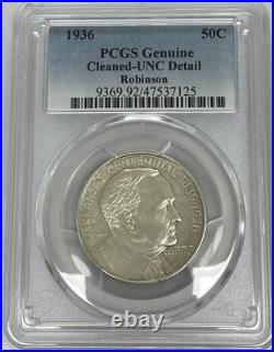 1936 Robinson Commemorative Silver Half Dollar PCGS UNC Uncirculated