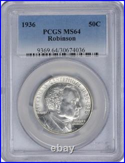 1936 Robinson Commemorative Silver Half MS64 PCGS