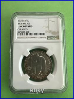 1936-S 50 Cent Bay Bridge, Commemorative NGC UNC Details Cleaned