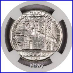 1936 S 50C Bay Bridge Commemorative Silver Half Dollar NGC UNC Details Cleaned