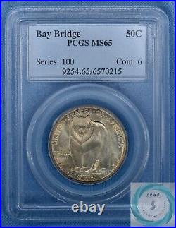 1936-S Bay Bridge 50c Commemorative PCGS MS65 Vintage Champagne & Bronze Glow