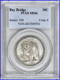 1936 S Bay Bridge Commemorative Half Dollar Pcgs Ms66