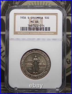 1936 S Commemorative COLUMBIA Half Dollar 50c NGC MS66 #014 GEM BU Unc ECC&C