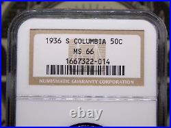 1936 S Commemorative COLUMBIA Half Dollar 50c NGC MS66 #014 GEM BU Unc ECC&C