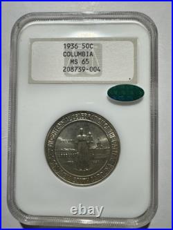 1936-S NGC MS65 Columbia Classic Silver Commemorative Half with CAC Label 1936-S NGC MS65 Columbia Classic Silver Commemorative Half with CAC Label