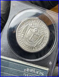 1936-S Rhode Island Commemorative Half Dollar MS63 (RATTLER HOLDER)