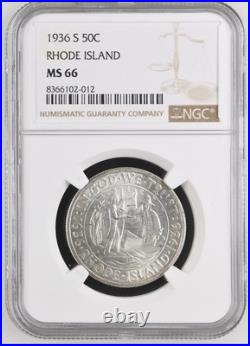 1936 S Rhode Island Commemorative Silver Half Dollar NGC MS66 SF Mint 1936 S Rhode Island Commemorative Silver Half Dollar NGC MS66 SF Mint