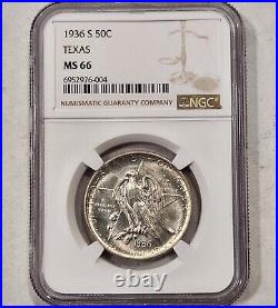 1936-S Texas Commemorative Half Dollar NGC MS66 US 50C Silver Coin