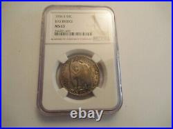 1936 S US Mint silver half dollar, SF Bay Bridge, NGC MS63, toning