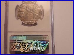 1936 S US Mint silver half dollar, SF Bay Bridge, NGC MS63, toning