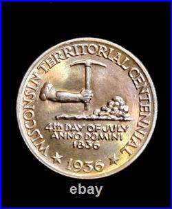 1936 SUPERB Commemorative Wisconsin Centennial Silver Half Dollar YOU GRADE