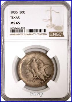 1936 Texas Commemorative Half Dollar 50C NGC MS65 Gem Uncirculated