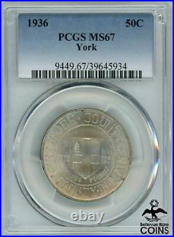 1936 United States York Maine Tercentenary 50c Half Dollar Silver Coin PCGS MS67