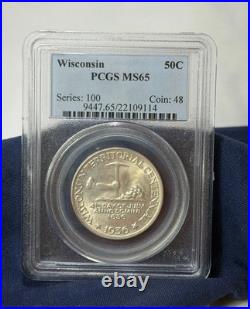 1936 Wisconsin 50C Coin PCGS MS65 Commemorative Half Dollar