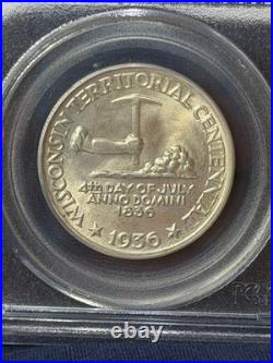 1936 Wisconsin 50C Coin PCGS MS65 Commemorative Half Dollar