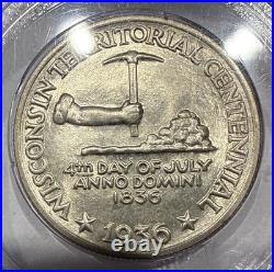 1936 Wisconsin Commemorative Half Dollar MS65 PCGS Rattler OGH