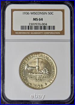 1936 Wisconsin Commemorative Half Dollar NGC MS64 Toned? COINGIANTS