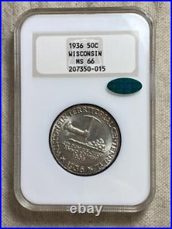 1936 Wisconsin Commemorative Silver Half Dollar 50C NGC MS 66 CAC Old Fatty Slab 1936 Wisconsin Commemorative Silver Half Dollar 50C NGC MS 66 CAC Old Fatty Slab