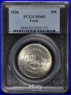 1936 York Commem Half Dollar PCGS MS65 Great Eye Appeal Strong Strike