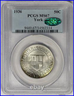 1936 York Silver Commemorative Half Dollar 50C MS 67 PCGS CAC Approved
