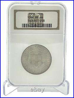 1936 York Silver Commemorative Half Dollar NGC MS-66