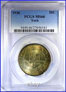 1936 York Silver Commemorative Half Dollar PCGS MS-66 Mint State 66 Gem+