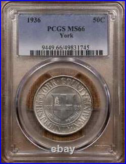 1936 York half dollar, PCGS MS66, totally original gem++! SEE STORE WW1 MEDALS