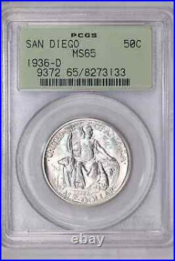 1936-d San Diego Silver Commemorative Half Dollar Pcgs Ms65 Ogh Very Pq